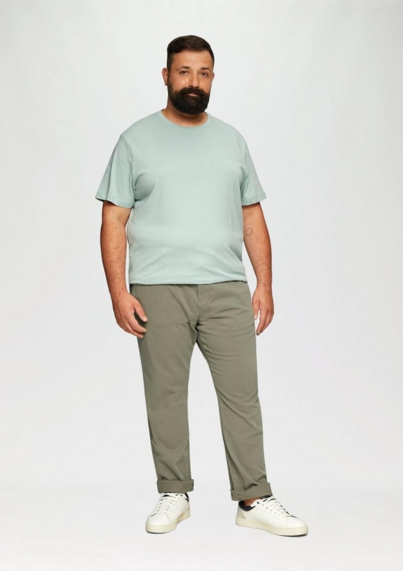 s.Oliver Regular: Chino-Jogger mit elastischem Bund - olivgrün