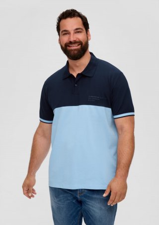 s.Oliver Poloshirt mit Statement-Print - navy