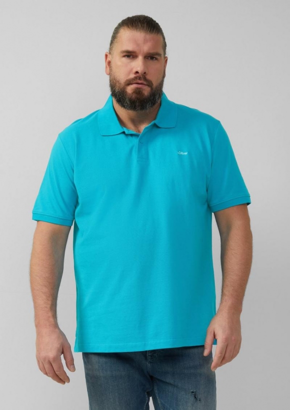 s.Oliver Poloshirt aus Baumwollpiqué - pastelltürkis