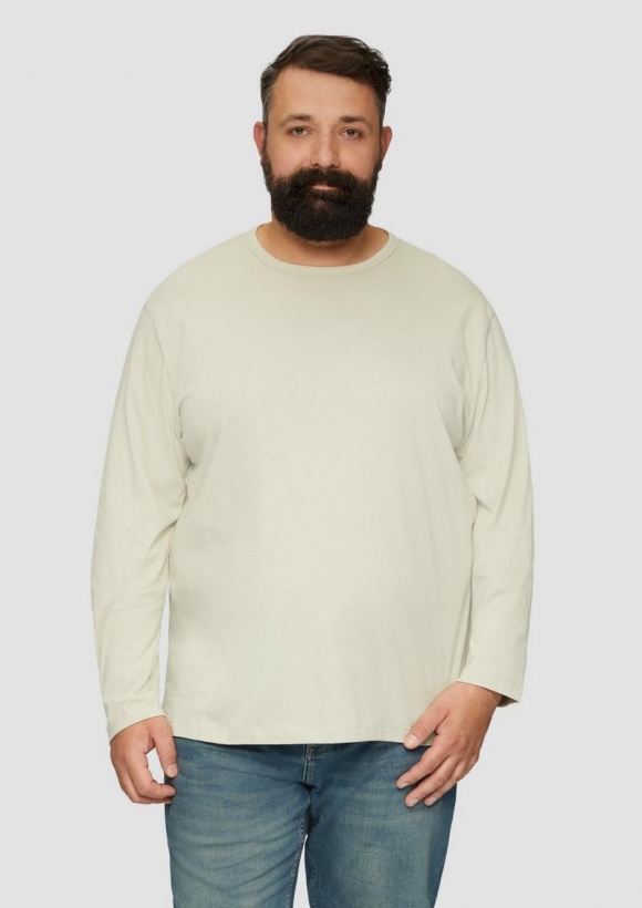 s.Oliver Softes Langarmshirt aus Baumwolljersey - beige
