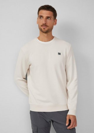 s.Oliver Sweatshirt aus Baumwollmix mit Crew Neck - hellgrau