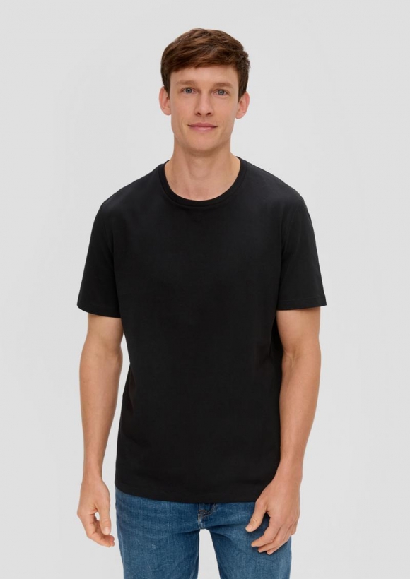 s.Oliver Basic-T-Shirt aus Baumwolle im 2er-Pack - schwarz