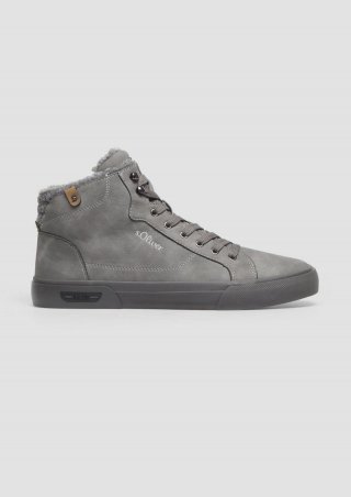 s.Oliver Gefütterte Stiefel mit Logo-Detail - grau