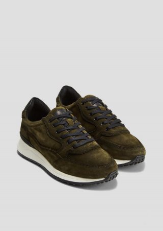 s.Oliver Sneaker in Veloursleder-Optik - olivgrün