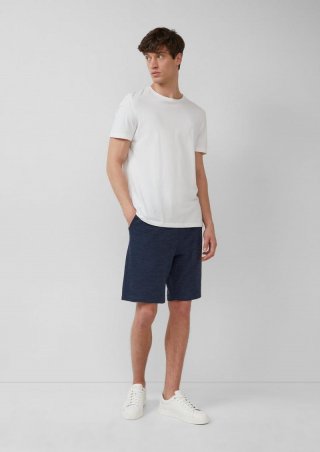 s.Oliver Detroit: Strukturierte Sweat-Bermuda im Relaxed Fit - tiefblau