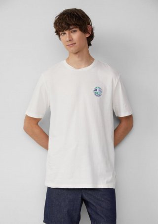 s.Oliver T-Shirt mit kleinem Print - weiß