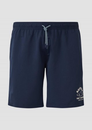 s.Oliver Badeshorts mit Print-Detail - tiefblau