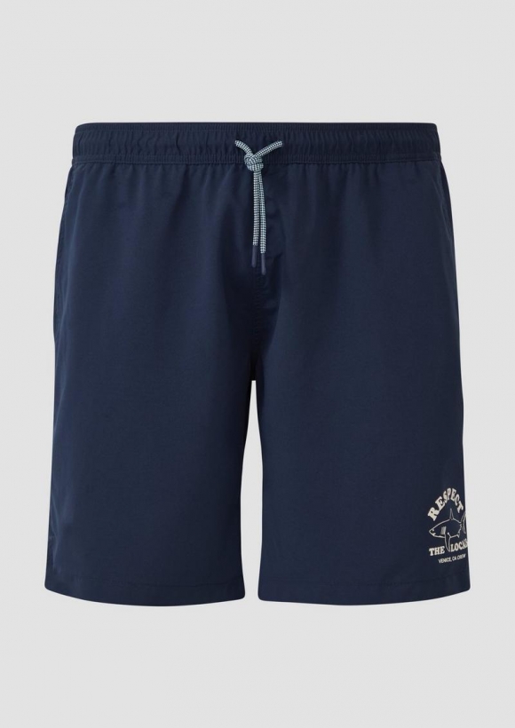 s.Oliver Badeshorts mit Print-Detail - tiefblau