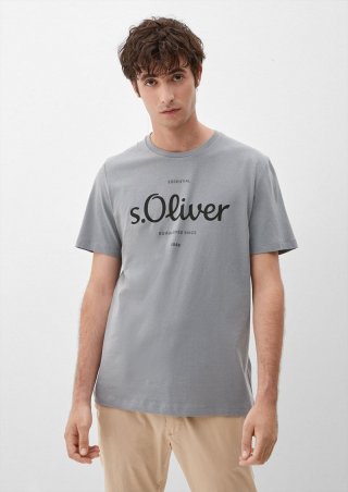 s.Oliver Labelshirt aus Jersey - hellgrau