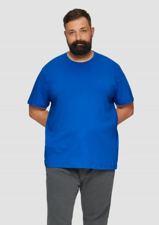 s.Oliver T-Shirt aus reiner Baumwolle mit Logo-Print - royalblau