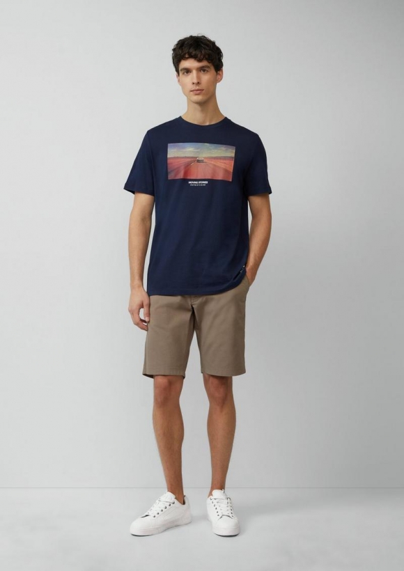 s.Oliver Phoenix: Strukturierte Chino-Shorts mit Elastikbund - sandstein