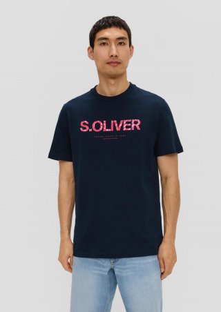 s.Oliver T-Shirt mit Frontprint - navy