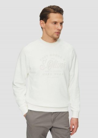 s.Oliver Sweatshirt mit Logo-Stickerei und Raglanärmeln - weiß