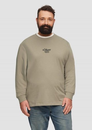 s.Oliver Langarmshirt mit Logo-Stickerei - hellbraun
