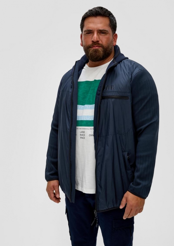 s.Oliver Kapuzenjacke im Fabricmix - navy
