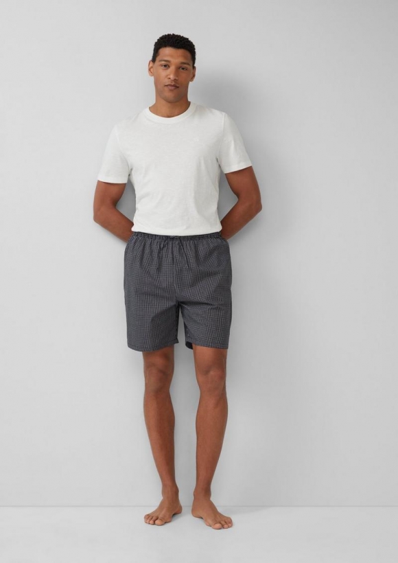 s.Oliver Pyjama-Shorts mit Eingrifftaschen - schwarz