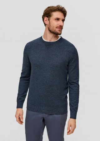 s.Oliver Strickpullover aus Effektgarn - navy
