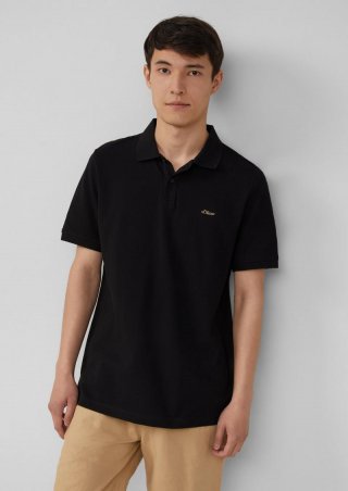 s.Oliver Poloshirt aus Baumwollpiqué - schwarz