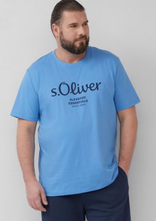 s.Oliver T-Shirt mit Logo-Print - royalblau
