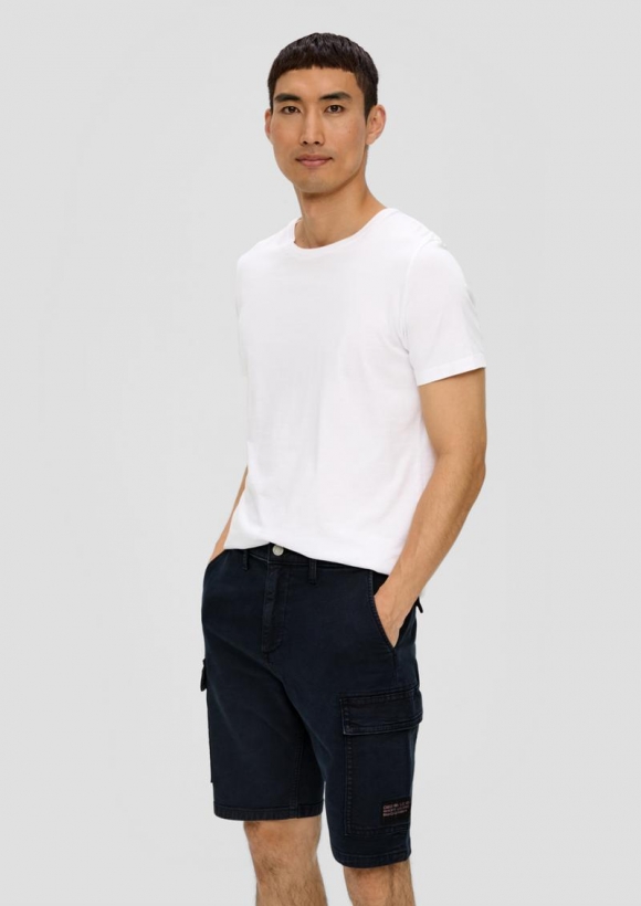 s.Oliver Jeans-Shorts / Straight Leg / High Rise / Cargotaschen - navy