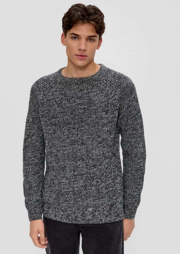 s.Oliver Strickpullover mit Raglanärmeln - schwarz