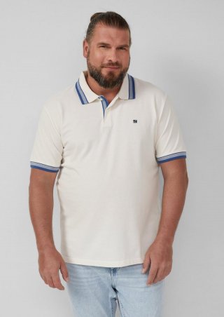 s.Oliver Poloshirt aus Baumwollpiqué mit Kontrast-Details - weiß