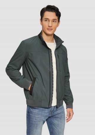 s.Oliver Sportive Softshelljacke mit Logo-Tape - schiefergrau
