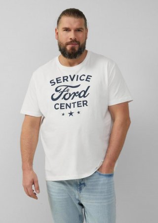 s.Oliver Baumwoll-T-Shirt mit Ford®-Print - weiß