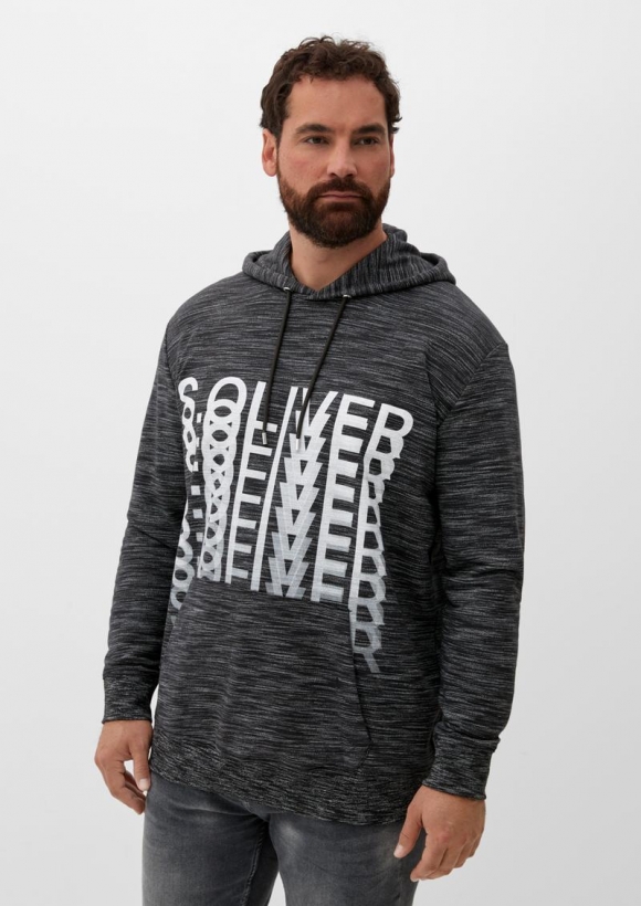 s.Oliver Hoodie mit Frontprint - schwarz