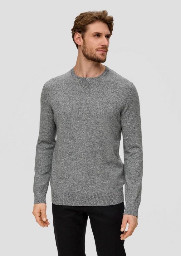 s.Oliver Strickpullover aus Effektgarn - dunkelgrau s.Oliver Strickpullover aus Effektgarn - dunkelgrau