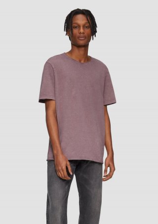 s.Oliver Gewaschenes T-Shirt mit Rollsaum - lavendel