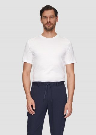s.Oliver Jerseyshirt im Slim Fit aus merzerisierter Baumwolle - weiß