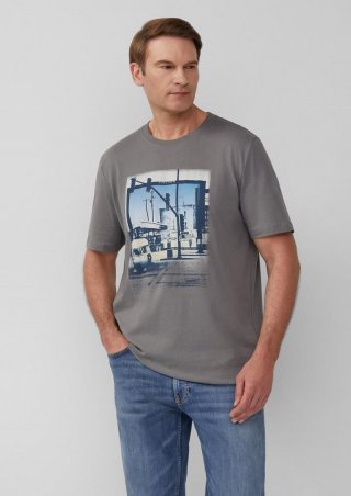 s.Oliver T-Shirt aus Baumwolle mit Fotoprint - grau