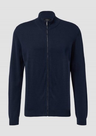 s.Oliver Feine Strickjacke aus Baumwoll-Modal-Mix - navy