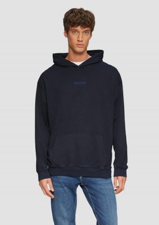 s.Oliver Hoodie mit Flammgarn-Struktur im Relaxed Fit - navy