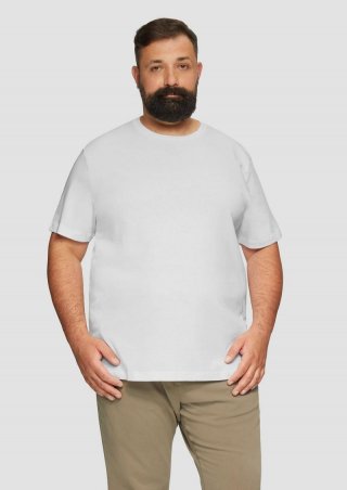 s.Oliver T-Shirt aus reiner Baumwolle mit Logo-Print - weiß