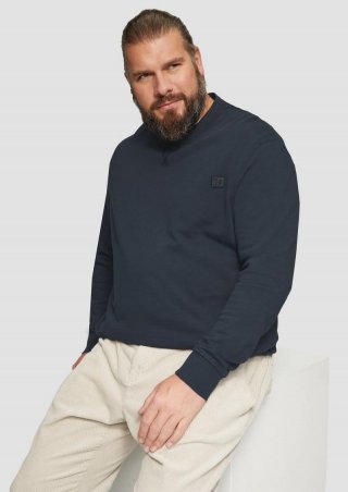 s.Oliver Sweatshirt mit Garment Dye und Logo-Detail - navy