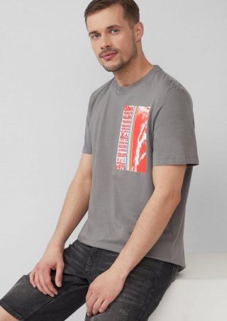 s.Oliver T-Shirt aus Baumwolle mit Jaws© UCS LLC-Print - grau meliert