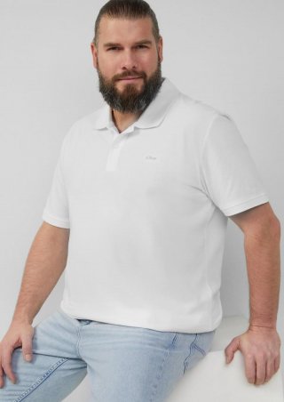 s.Oliver Poloshirt mit Logo-Stickerei - weiß