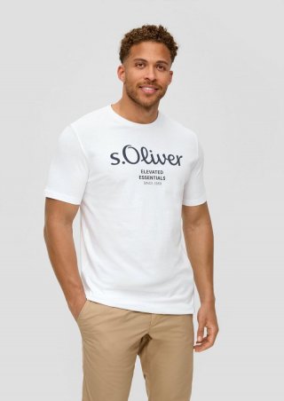 s.Oliver T-Shirt aus Baumwolle mit Logo-Print - weiß