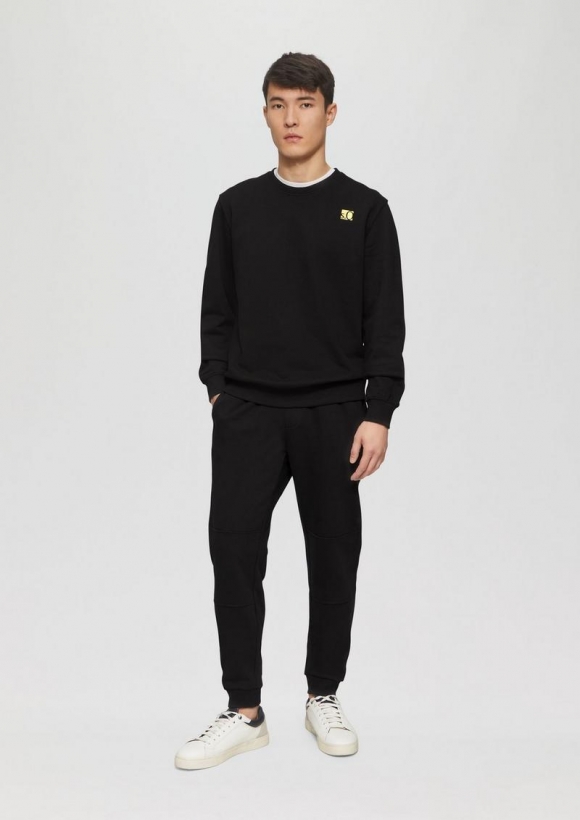 s.Oliver Phoenix: Hose mit Gold- oder Silber-Print - schwarz