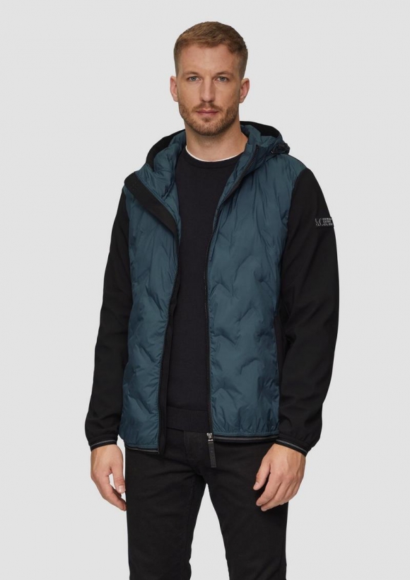 s.Oliver Leichte Steppjacke im Fabricmix - navy