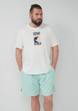 s.Oliver Badeshorts mit Print-Detail - helles türkis
