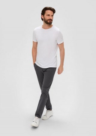 s.Oliver Austin: Slim Fit-Chino aus Baumwolltwill - dunkelgrau
