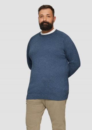 s.Oliver Strickpullover mit Rippbündchen - navy