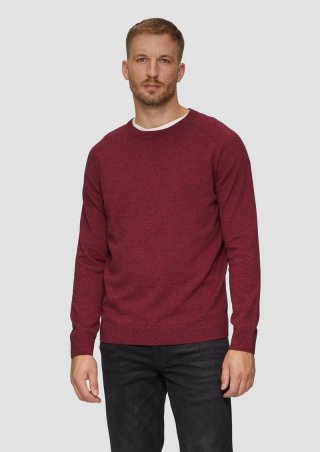 s.Oliver Strickpullover mit Raglanärmeln - rubinrot