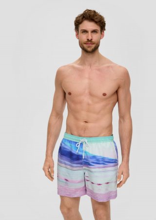s.Oliver Badeshorts mit All-over-Print - weiß