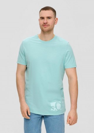s.Oliver T-Shirt mit Logo-Patch - helles türkis