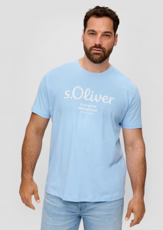 s.Oliver T-Shirt mit Label-Print - himmelblau