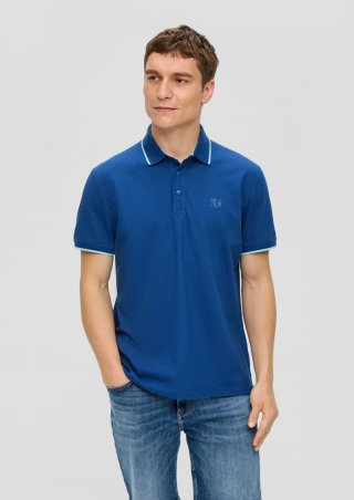 s.Oliver Poloshirt mit Logo - ozeanblau